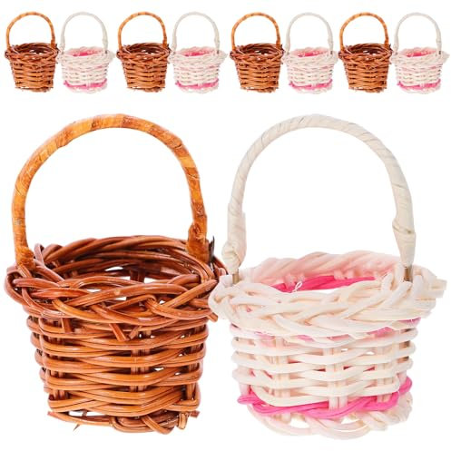 Toddmomy Miniature Rattan Basket 2.75X1.97 Inch Hand Woven Wicker Basket for Home Decoration Photography Props Garden Display