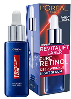 L'Oreal Paris Revitalift Laser Pure Retinol Serum, Anti-Wrinkle, Anti-Fine line, Retinol Night Serum For Face, Visible Results, Validated by Dermatologists, 30ml