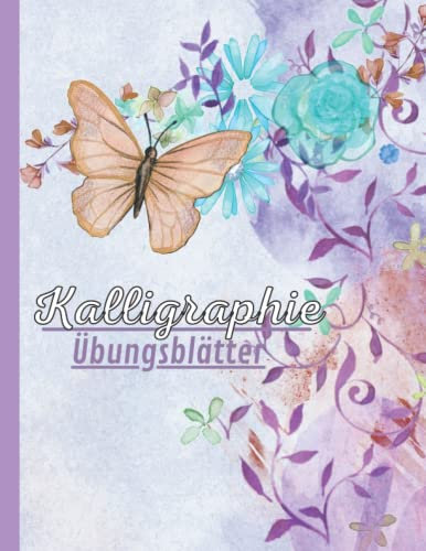 Kalligraphie Übungsblätter: Übungsheft mit Kalligrafie Papier | Übungsheft mit Vorlagen für moderne Kalligraphie und HandLettering | Seiten zum Üben ... Kalligraphie schräger linierter Leitfaden