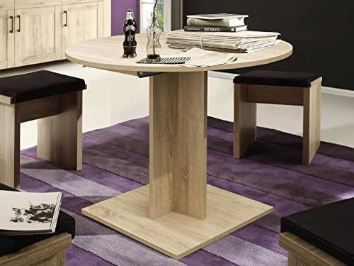 möbelando Esszimmertisch Esstisch Küchentisch SpeisentischTisch Holztisch Judd I Eiche sägerau