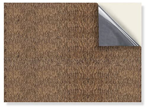 Stick & Go Repositionable Self Adhesive Dolls House Wallpaper 1:12 Scale (1 Sheet) - Thatch Brown - No. 193
