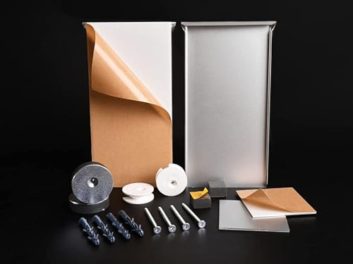 Spiegelaufhängung freischwebend für Glasmagnettafel/Küchenrückwand/Wandbild – bis 24kg Gewicht – einfache Wandmontage