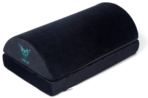 VALK Osma - Repose-Pieds Gamer Reglable et Ergonomique, Repose Pieds Gaming et Bureau, Mousse HR Haute Densité, Velours Premium, Housse Lavable, Base Antidérapante (Noir)