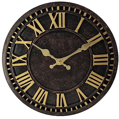 predolo Outdoor-Wanduhr, Vintage, wasserdicht, für Zuhause, dekorative Uhr, Rasen, Hinterhof, Deck, Badezimmer, Terrasse, Pool, Zaun, Schlafzimmer, Veranda,