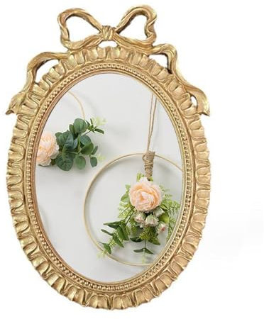 Bitray Vintage Picture Frame, 8.5 x 6 Oval Bowknot Photo Frames with Glass Front, Home Decor for Wall Haning or Tabletop Display