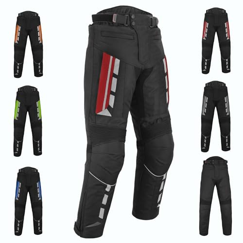 Vaster Moto Motorradhose für Herren mit Protektoren, Motorradhose aus Cordura, wasserdicht, mit Schutz an Hüften und Knien, CE-zertifizierte Rüstung