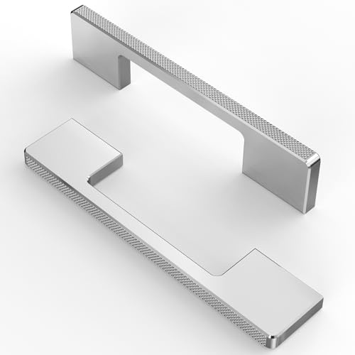 FURNIWARE 10 Piece Kitchen Cabinet Handles, Carving Drawer Pulls 128mm(5 Inch) Hole Center Chrome Cabinet Hardware Handles Hardware Drawer Pulls Drawer Handles Kitchen Cabinet Door Pulls
