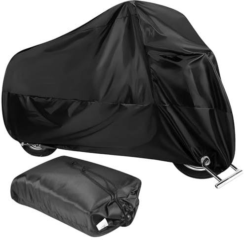 Teli Motociclo Copertura, Telo Coprimoto Teli, Telo Coprimoto Esterno, Telo Moto Resistente, Nero Telo Coprimoto Impermeabile, Copri Moto Antipolvere, Copertura Moto Universale, XXL, 245x105x125cm