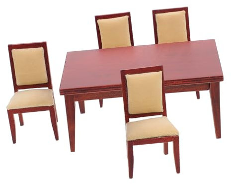 VICASKY 1satz Miniaturmöbel Für Puppenhäuser Teiliges Tisch Und Stühle Für Dekorative Szenerien Und Kreative Fotografie Im Retro-rotton Maßstab