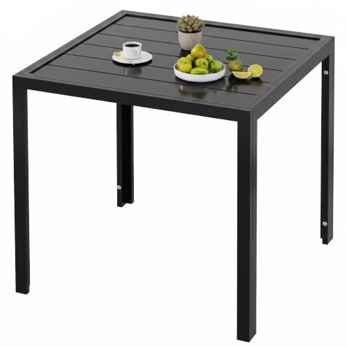 LIFERUN Gartentisch Wetterfest klein, 75x75 cm Aluminium Balkontisch