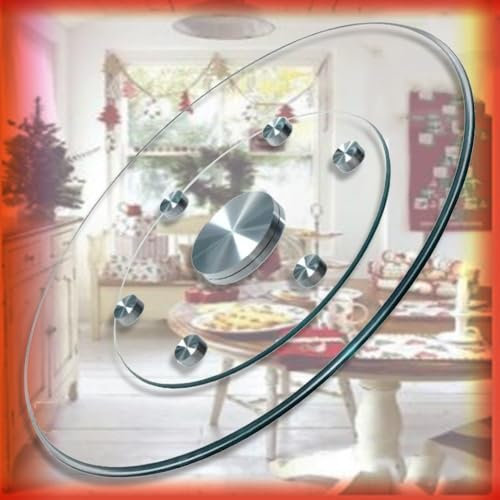 QSPNVFB Grande Piatto Per Torte Girevole In Vetro Temperato, 90cm Lazy Susan Piatto Girevole Per Tavolo Da Pranzo, Vassoio Da Portata Per Cenare A Natale(39inch(100cm))