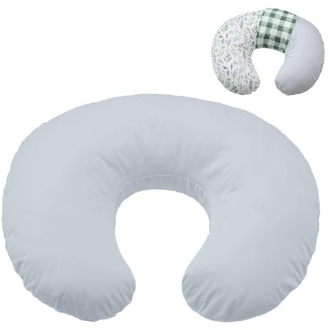 Winmany Wasserdichter Stillkissenbezug für Neugeborene, weich, austauschbarer Schonbezug für Jungen und Mädchen, Grau