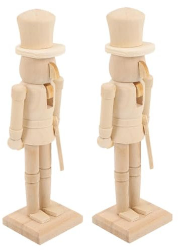 TOYANDONA 2pezzi Figurine Nutcracker Non Verniciato Per Natalizi Per Decorazioni Festive e