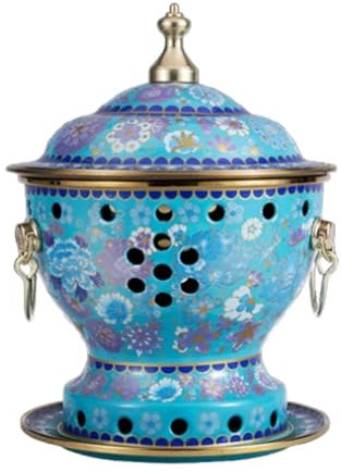 OYWEHECE Einzelperson Kleiner Kupfer Topf Altes Peking Kleiner Fettes Kuh Hot Chinese Chinese Traditionelle Cloisonne Hot Pot Handels Alkohol Aktien roter Kupfer Hot Pot,C