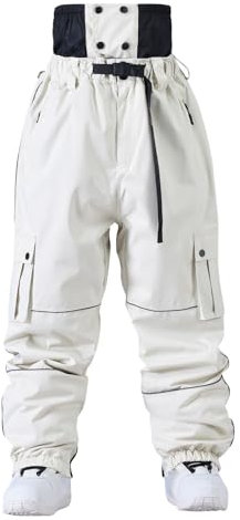 Sunnyuk Pantaloni Neve Uomo, Completo Sci Uomo Salopette Sci Montagna Pantalone Impermeabile Termici Pantaloni Curvy Taglie Forti Tuta Snowboard da Neve Elasticizzati Invernale