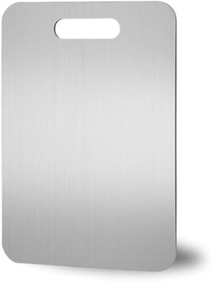 Titanium Cutting Board – 100% Titanium & 304 Stainless Steel, Food-Grade, Scratch-Resistant, Rustproof, Easy to Clean, Lightweight & Durable for Kitchen, Meat, Fruits & Vegetables (13.4 x 9 inches)