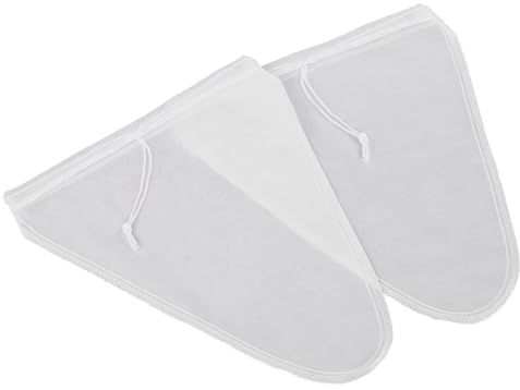 Sac Filtrant，Lot de 2 sacs à lait de noix bio lavables en forme de V pour jus de lait de noix bio jus de légumes，etamine pour confiture，cheese cloth