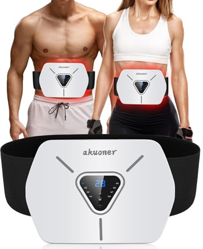 EMS Muskelstimulator, EMS Trainingsgerät, integrierter EMS Bauchtrainer, 8 Modi und 30 Stufen, elektrischer EMS Bauchmuskeltrainer für Männer und Frauen, geeignet für Fitnessübungen zu Hause