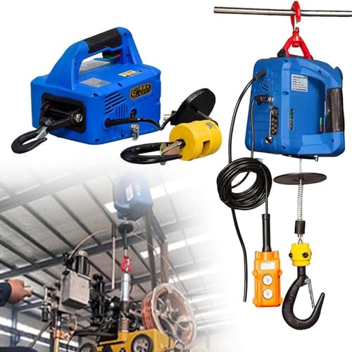 Grue de treuil électrique portable avec manuel, câble et télécommande sans fil, protection contre les surcharges pour levage de charges lourdes