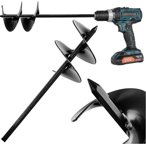 KADAX Tarière 100 mm pour perceuse, foret de jardin, tarière pour visseuse sans fil, foret de plantation pour le jardinage, foret hélicoïdal pour percer des trous de terre