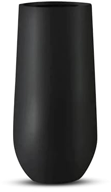amei Die Amphore Pflanzkübel aus Fiberglas (Schwarz ø 28 cm - h 70 cm) – Blumenkübel in geometrischer Optik – handgefertigter Pflanzenkübel aus Stonefiber – UV-beständig und frostfest