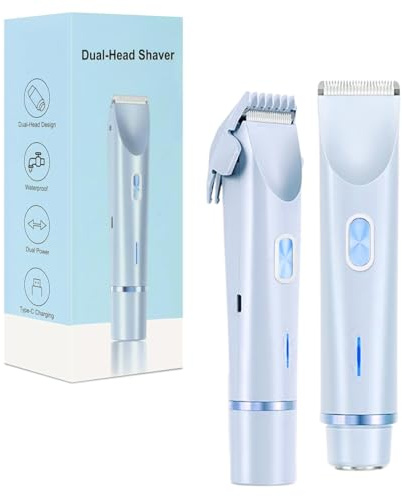 Rasoio da donna, rasoio intimo 2 in 1 Rasoio elettrico da donna Zona intima Trimmer bikini per parti intime Viso Ascelle Gambe