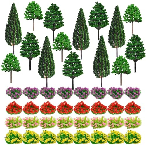 47 Piezas Árboles Modelos, Árboles en Miniatura, Árboles Modelo en Miniatura Paisaje, Arboles Maqueta, Árboles de Tren, Diorama árboles en Miniatura Hecho de Plástico, para DIY, Mesa de Arena(1-13 cm)