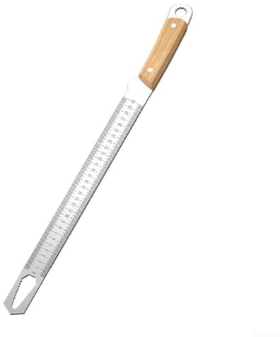 Jotekonoby Messlineal aus gehärtetem Stahl, 5 mm dick, Doppelskala, gerades Werkzeug mit rutschfestem Griff, 0–500 mm (500 mm)