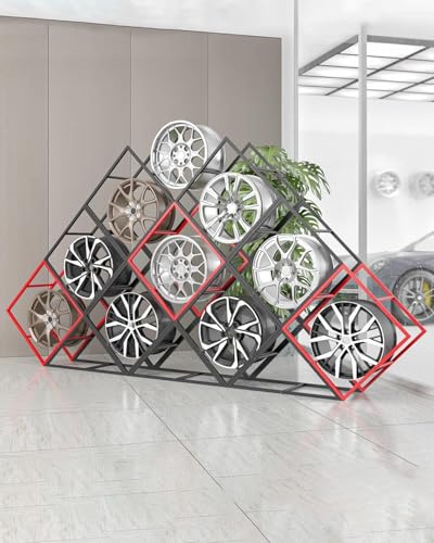 9 St Kraftiga Fälgställ För Flera Däck Med 3 Baser, Stapelbara Fälgställ För Bilfälgar, Hyllorganisatör, För Garage, Verkstad, Lager