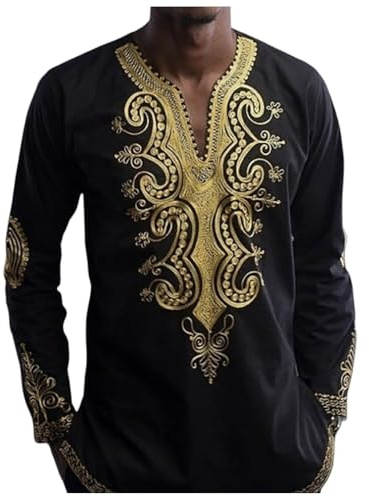 Caftano da uomo Musulmano Tunica Medio Oriente Caftano Camicie musulmane Arabo Islamico Abaya T-shirt africana con scollo a V Top Abiti etnici Robe Abbigliamento da preghiera