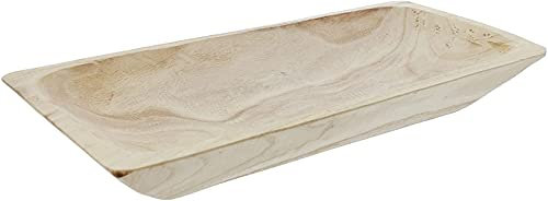Dekoleidenschaft Schale Wood in verschiedenen Formen und Größen, aus massivem Holz, Dekoschale, naturbelasse Holzschale (42x20x6 cm)