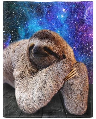 YISUMEI Decke 150x200 cm Kuscheldecken Sanft Flanell Weich Fleecedecke Bettüberwurf Faultier Holzmaserung Galaxy