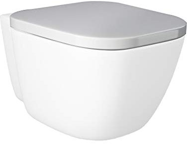 Inbagno Tavoletta Copriwc RAK ceramiche Originale Serie One in Termoindurente Bianco Avvolgente Sia per la Versione con WC SOSPESO Che WC A Terra