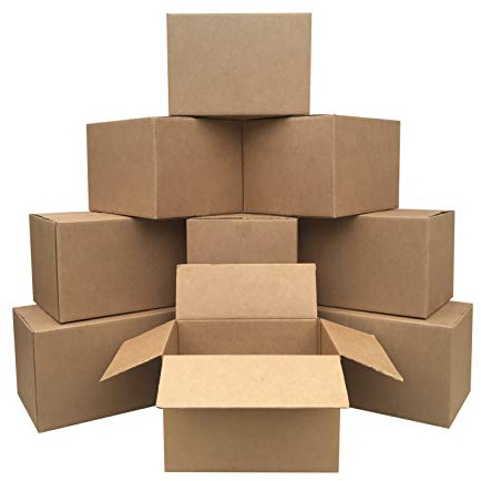 Amazon Basics Cardboard Moving Boxes for Packing and Shipping, Medium Size, 18 x 14 x 12, Brown, 10-Pack