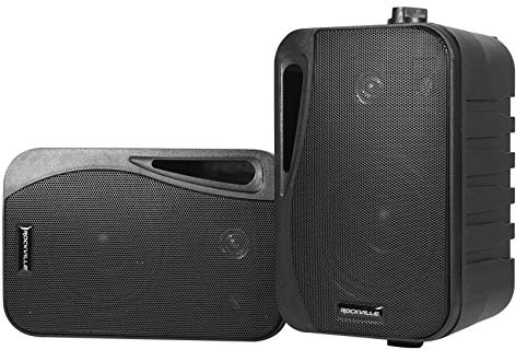 Rockville (2 HP4S-8 BK 4 tum utomhus/inomhus svängbara hemmabiohögtalare i svart, 4 tum 8 Ohm