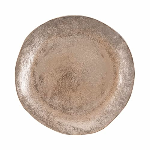 BUTLERS Dekoteller Ø 32 cm Aluminium handgefertigt -Banquet IV- Serviertablett für Kaffee, Tee | Platzteller für Tischdecko | Untersetzer für Kerzen, Vasen und Dekoration