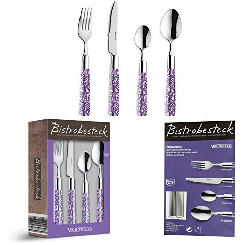 Amefa Couverts de bistrot, cuillère, fourchette, couteau, set de couverts 16 pièces