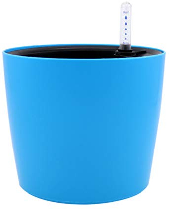 TOPBATHY Pot De Fleurs Rond Auto-arrosant avec Indicateur De Niveau Eau Pot De Fleurs Intérieur Unique Plastique Facile à Utiliser