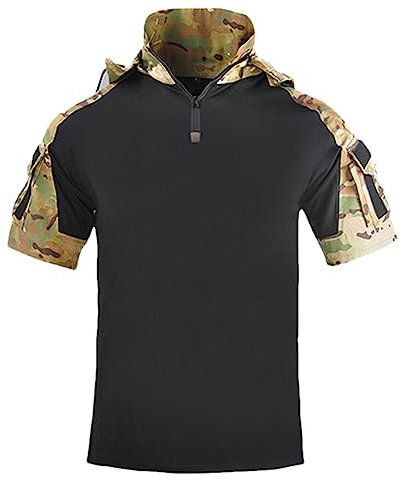 Hdhdeueh Herren Camo1 Militär-T-Shirt, taktisches Airsoft, Paintball, Camping, CP, XXXXX-Large