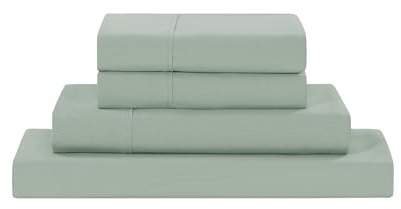 Modern Threads Soft Microfiber Solid Sheets - Luxurious Microfiber Bed Sheets - Includes Flat Sheet, Fitted Sheet with Deep Pockets, & Pillowcases Seafoam Queen