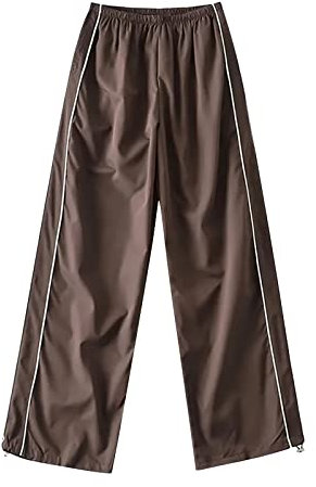 Cargohose Baggy Y2K Hose Vintage Freizeithose Elastischem Bund mit Taschen Retro Loose Lockere Track Pants Jogginghose Sportpants Sporthose Stoffhose Sommerhose Frühling Herbst