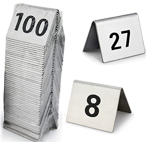 Segnale Da Numero Di Tavolo Per Ristorante, Numeri Da Tavolo In Acciaio Inossidabile, Carte Da Tavolo, Numero Segnale Da Tavolo Doppio Lato, 1-50 1-100 Segnali Da Tavolo In Stile Tenda