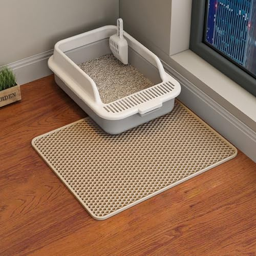 ERHAOG Tappetino e lettiera 45*30 cm Impermeabile Raccogli Sabbia Doppio Strato Tappetino Lettiera Gatti