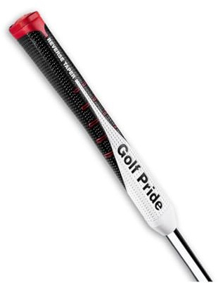 Golf Pride 2024 Reverse Taper Pistole Medium Midsize Puttergriff – Schlagverbesserung, weiches und klebriges Gefühl, Noppen-Traktion, 68 g, 0,580 rund – klassisch schwarz/weiß/rot