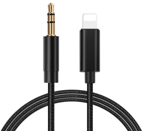 OuiSmart® Câble Audio Auxiliaire Voiture pour iPhone 12,Auxiliaire Voiture Jack 3,5mm Stéréo Mâle Compatible iPhone 14/13/12/11 Pro Max/Pro/8/8Plus/7 Plus/X/XR, Maison (Câble Jack vers Lightning)