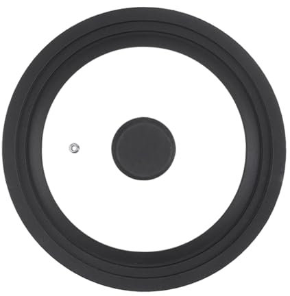 Folpus Couvercle Universel Couvercle de Casserole Pièces D'ustensiles de Cuisine Couvercle de Casserole Couvercle Supérieur En Verre pour Poêle à Frire, Noir 21cm