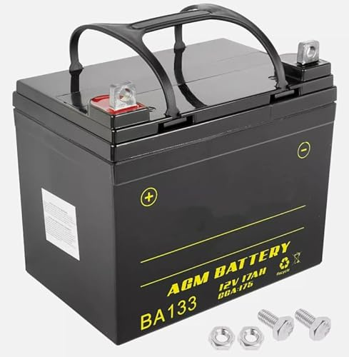 YKKUSAA AGM Battery for Z365 Z375 Z425E Z435E Z445E Z465E Z515E Z525E，Replacement for John Deere OEM, TY23017, TY25878, TY25221