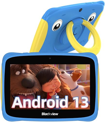 Blackview Tablet para Niños 7 Pulgadas, Android 13 Tablet Tab3Kids, 4GB RAM 32GB ROM Tablet, Google GMS/Bluetooth 5.0/Doble Cámara/Control Parental/Wi-Fi/Niños Tablet Infantil con Funda 2024