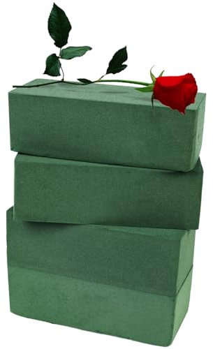 FINGOOO 4x Cuboid Cylinder Wet Floral Foam Blocks, 23x11x7cm Flower Foam Florist Foam for Room Décor Floristry Displays and Design