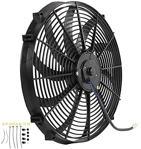 Ventola per Radiatore, Ventola di Raffreddamento per Auto 16 Pollici Ventola Elettrica Ventola Motore Ventola Elettrica Sottile Ventola Aggiuntiva con Kit di Montaggio per